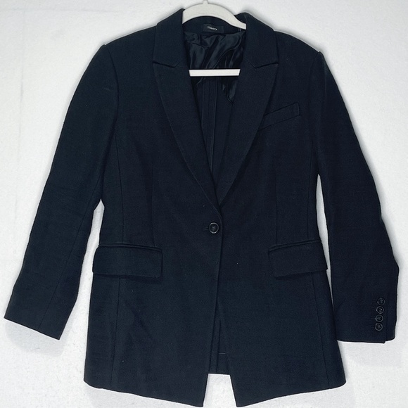 Theory Etiennette Item Canvas Sport Jacket Black Size 10 - Picture 2 of 8